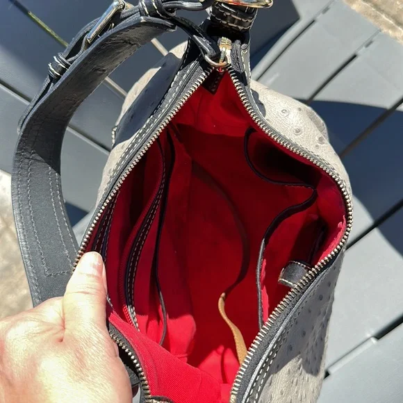 Dooney and Bourke grey ostrich purse and wallet - Picture 3 of 5